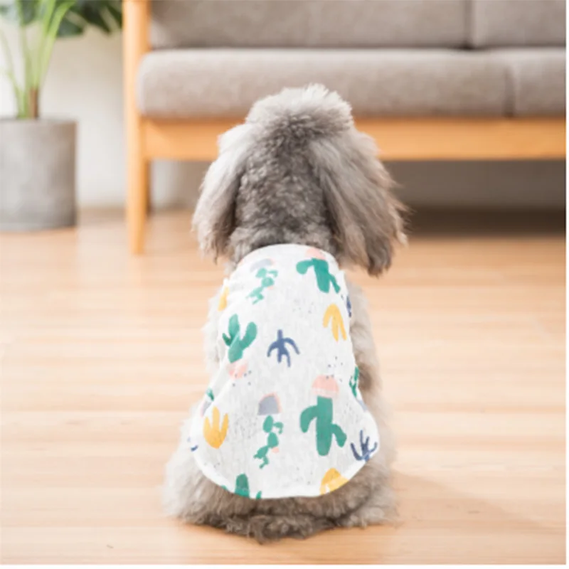 

OUYXR Puppy Dog Clothes Summer Dress Sunscreen Breathable Teddy Pet Vest Bicon Small Dog New Style Spring Autumn Thin