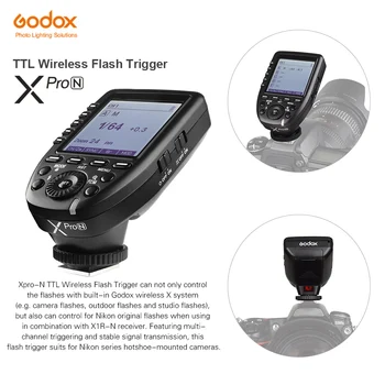 

Godox Xpro-N i-TTL Flash Trigger Transmitter w/Large LCD Screen 2.4G X System Support TTL Autoflash 1/8000s HSS for Nikon Godox