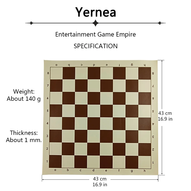 High-quality Chessboard Set 43*43 cm PVC Chess Game Accessories Portable Soft Chess Board Standard Chessboard