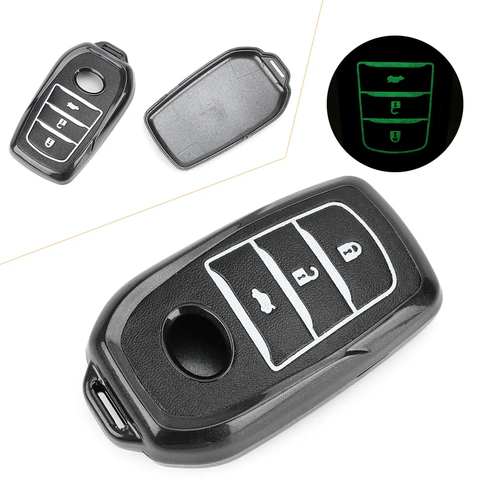 Luminous Auto Car Remote Key Fob Case Shell Key Chain For Toyota Highlander RAV4 Corolla Prado Cruiser Levin Camry old Crown