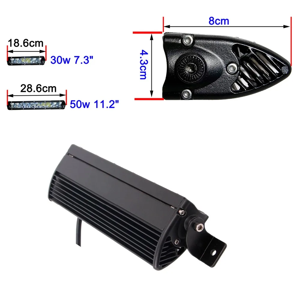 led light bar single row straight lightbar offroad work driving light barra spot flood combo 3d lens atv utv off-road truck pickup uaz f150 4x4 4wd car auto motorcycle 30w 50w fog headlight mini 7inch 8inch 11