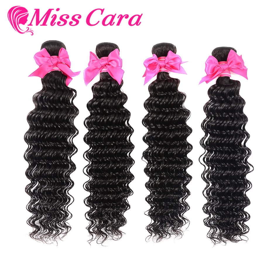 Miss Cara бразильские волосы глубокая волна 1 Комплект 100% человеческих Инструменты для завивки волос Комплект S натуральный Цвет Remy Химическое