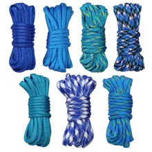 7pcs Blue Paracord Bracelet Cord Lifeline Parachute Rope Outdoor Survival Safe Rope Set DIY Hand Woven Hiking Accessories 3m outdoor emergency surviving quick release parachute hand rope cord bracelet w whistle blue
