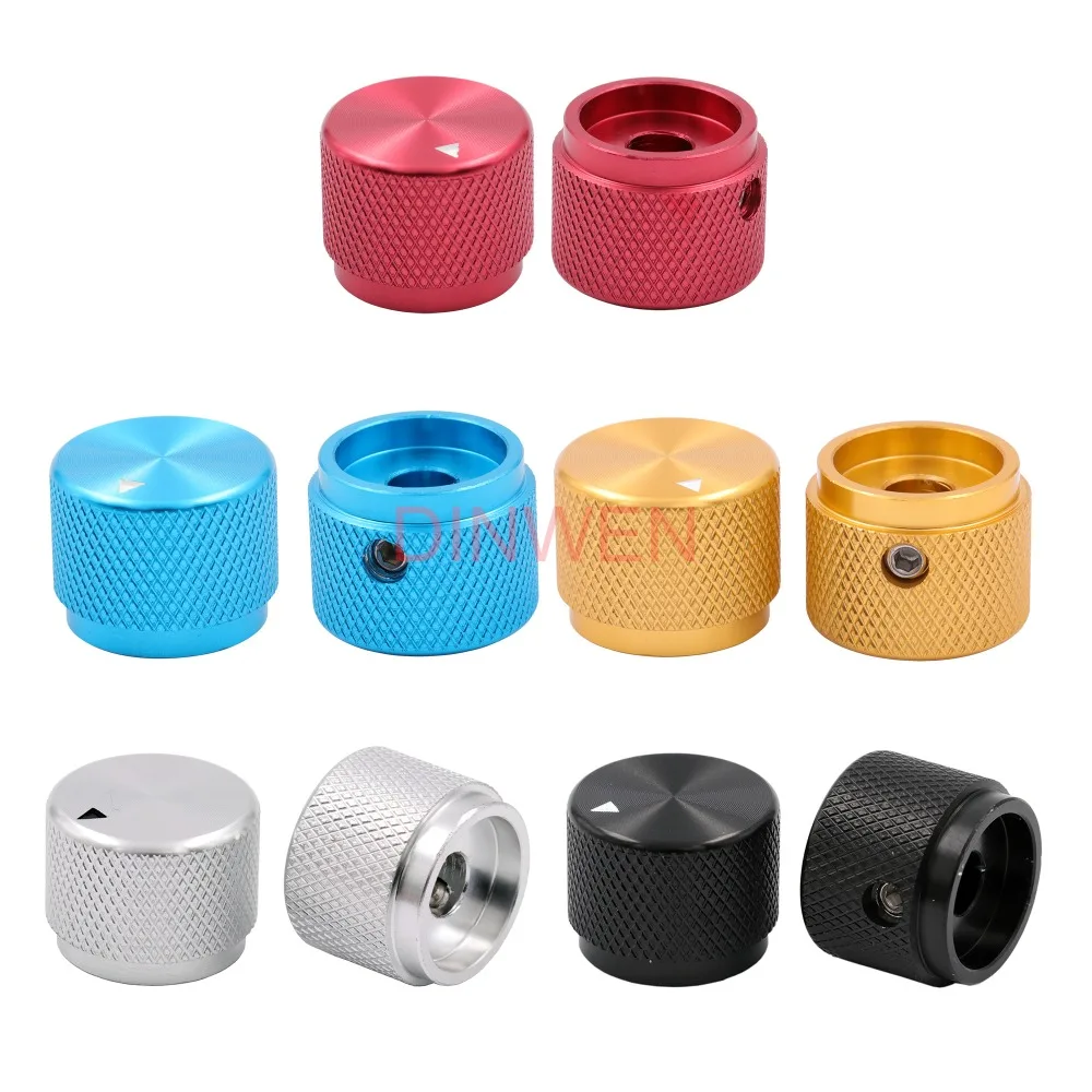 

20*15.5mm Full Aluminum Volume Knob Hifi Audio Guitar AMP Effect Pedal Sound Potentiometer Knob Cap 0.24" 6mm Shaft Machined 1PC