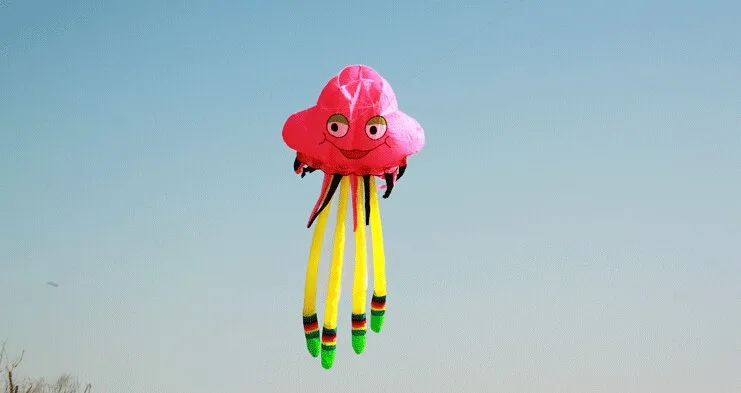 Высокое качество 5 m воздушный змей Медуза летающие Осьминог Мягкий тканевый воздушный змей Нейлон Китайский кайт недорогой воздушный змей завод детские игрушки