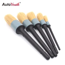 Шт. 5 шт. Автомобильные щетки для внутренней отделки приборной панели диски колеса кондиционер двигатель Чистка пластиковая ручка Автомойка уход за автомобилем