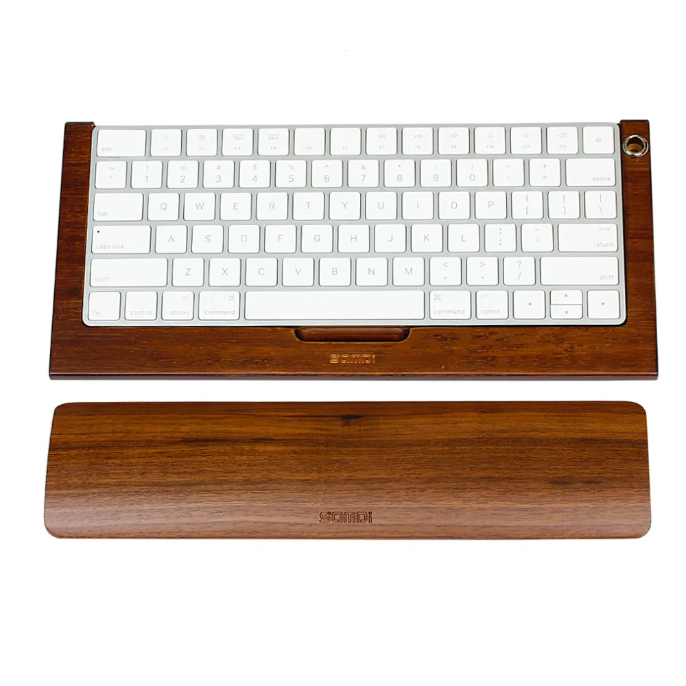 2016 Samdi Bamboo Stand Wood Keyboard Holder+Bamboo Wrist Pad For 2nd