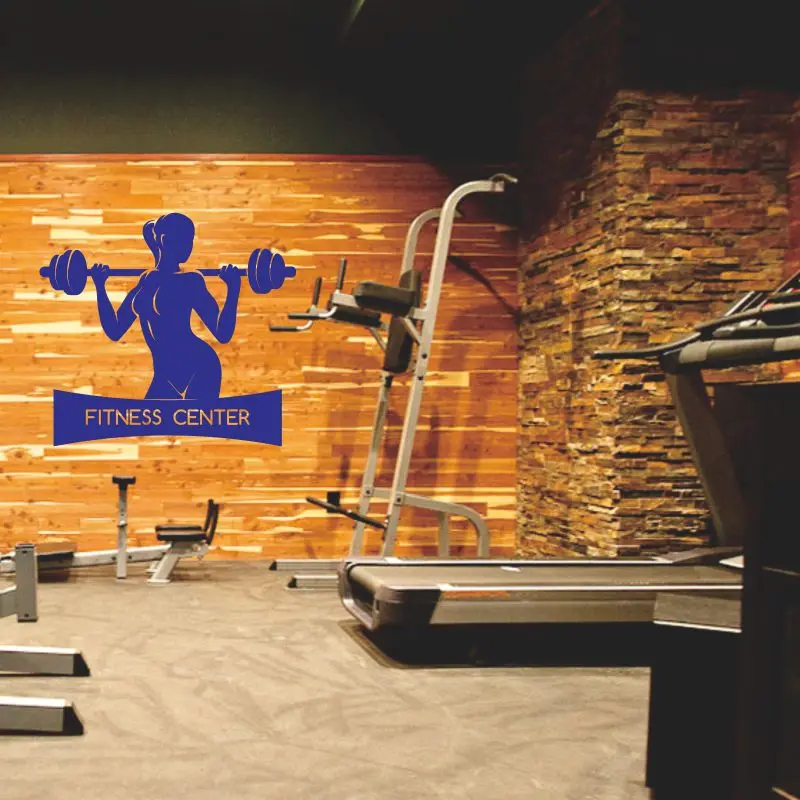 Etiqueta engomada del gimnasio fitness brazo corazon CrossFit muscle Decal Cuerpo de la pared del vinilo la decoracion de parede