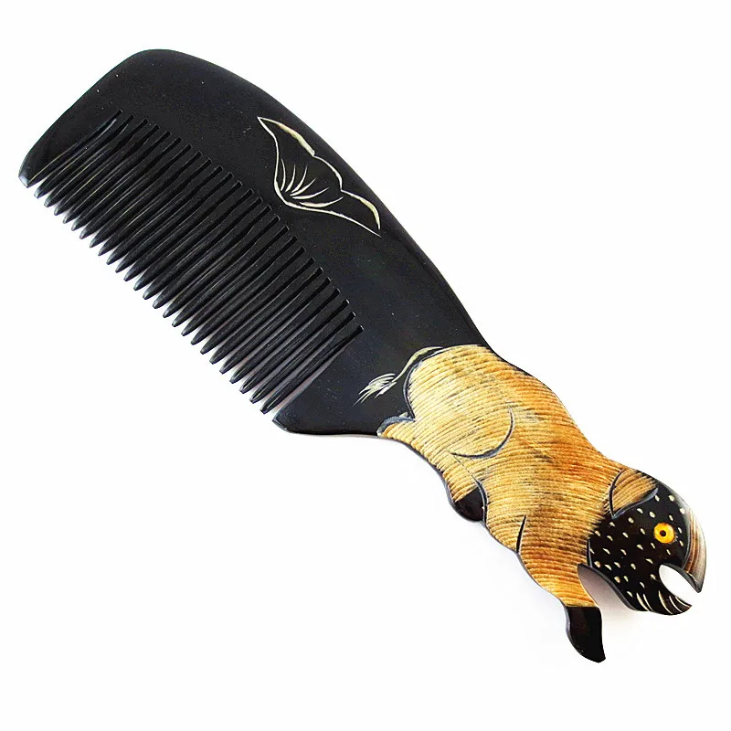 twelve zodiac black horns head hair comb massage brushes (13)
