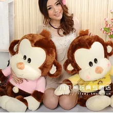 Мягкие животные 70 см обезьяна милые плюшевые игрушки розовый или желтый ткань обезьяна кукла пледы Подушка подарок w3561