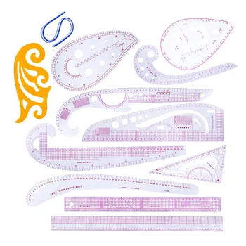 

12 Pieces/Set Durable Multi-function Curve Ruler Garment Sewing Dressmaking Tailor Tools