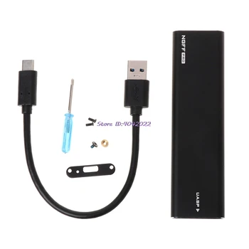 

USB-C M.2 NGFF Hard Drive Enclosure B Key SATA SSD Reader to USB 3.0 Adapter Aluminum Portable