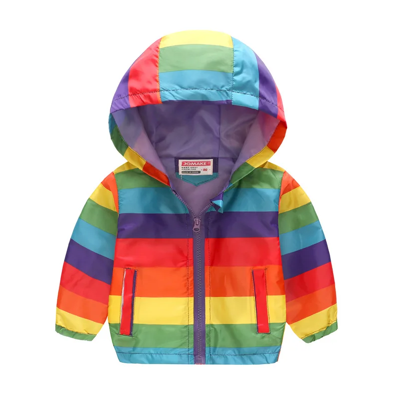 genuine fur coats & jackets 2021 Kids Clothes Boys Jackets Children Hooded Zipper Windbreaker Baby Fashion Print Coat Infant Waterproof Hoodies For Girls Outerwear & Coats comfortable