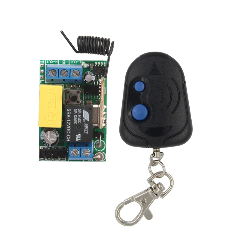 

AC 220V 1 CH Mini Wireless Remote Control Switch 10A Relay Small Receiver Light Lamp LED Bulb Remote Lighting Switch 315 433.92