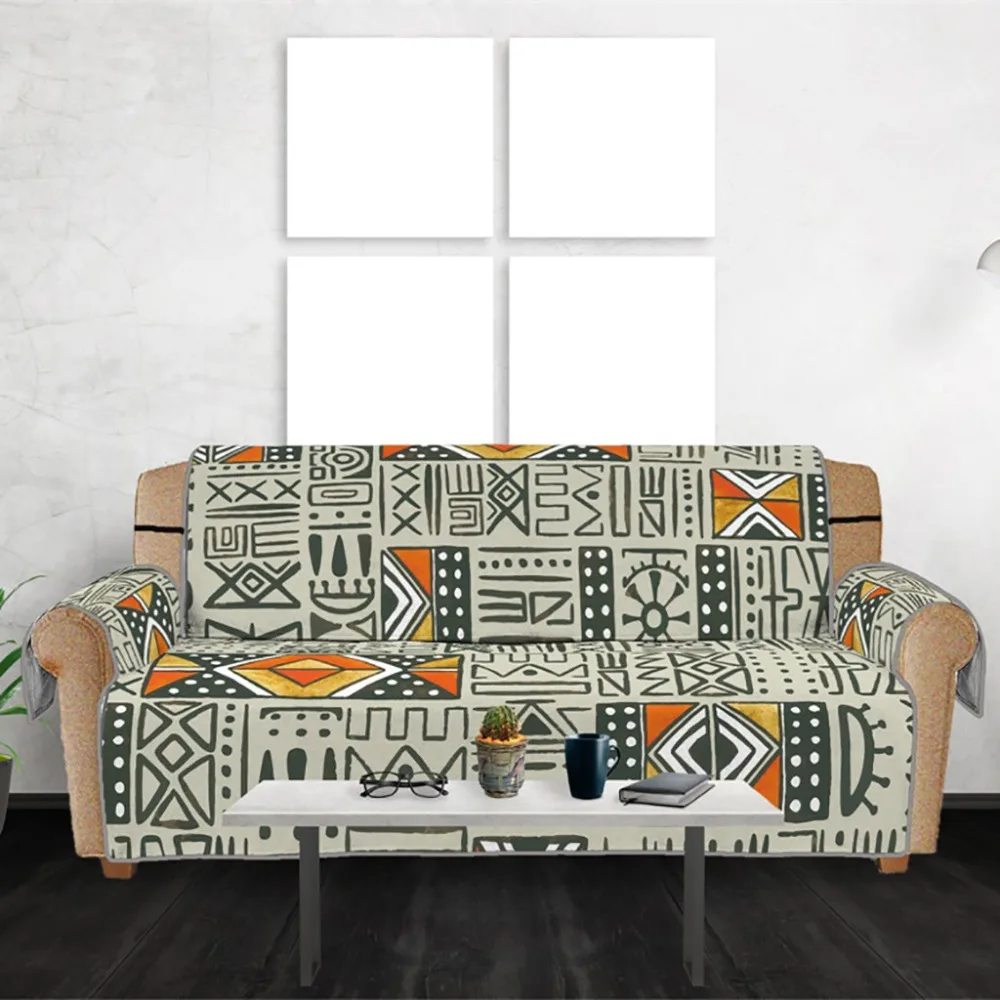 

PMT Geometric Sofa cushion slip protection Chair Pet Dog Kids Mat Furniture Protector covers for sofas 2 and 3 seats