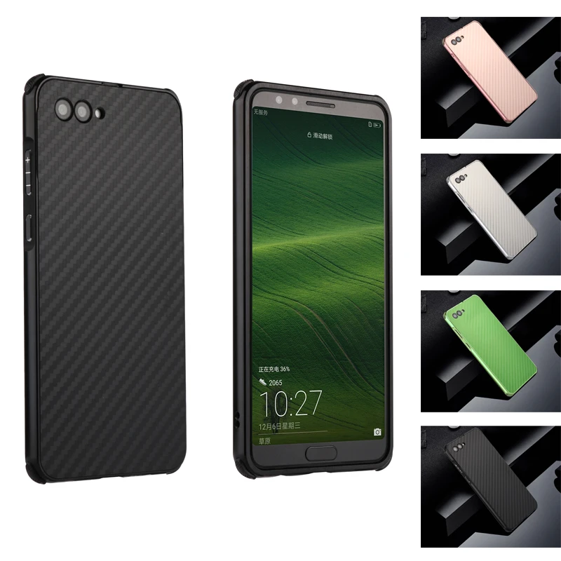 

For Huawei Nova 2S Case Aluminum Metal Frame+Carbon Fiber Hard Back Cover Case for Huawei Nova 2S Shockproof Phone Shell 6.0''