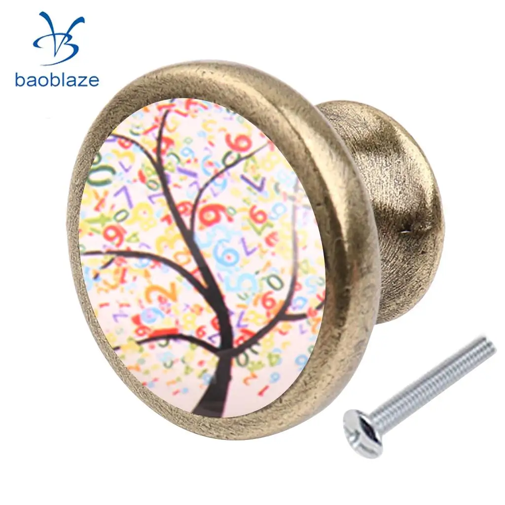 Baoblaze Tree Pattern Retor Metal Pull Knobs Cabinet /Drawer/ Cupboard/ Wardrobe/ Door/ Bin Pull Handle for Home DIY Decor