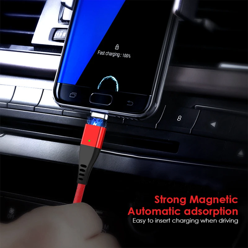 العالمي الهاتف المحمول المغناطيسي مايكرو USB كابل 1 m المغناطيس USB C كابل سريع شحن تاريخ كابلات نوع C شاحن الكابلات ل فون