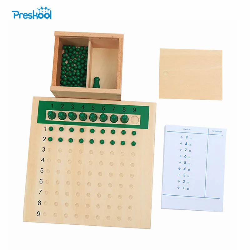  Baby Toy Montessori Division Bead Board and Tables for Early Childhood Education Preschool Training