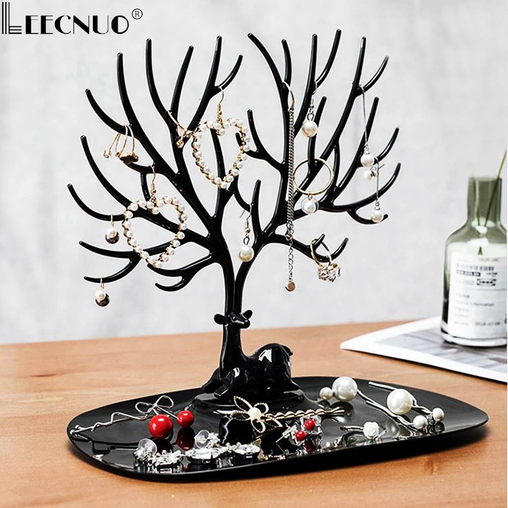 

Leecnuo Little Deer Earrings Necklace Ring Pendant Bracelet Jewelry Display Stand Tray Tree Storage Racks Organizer Holder