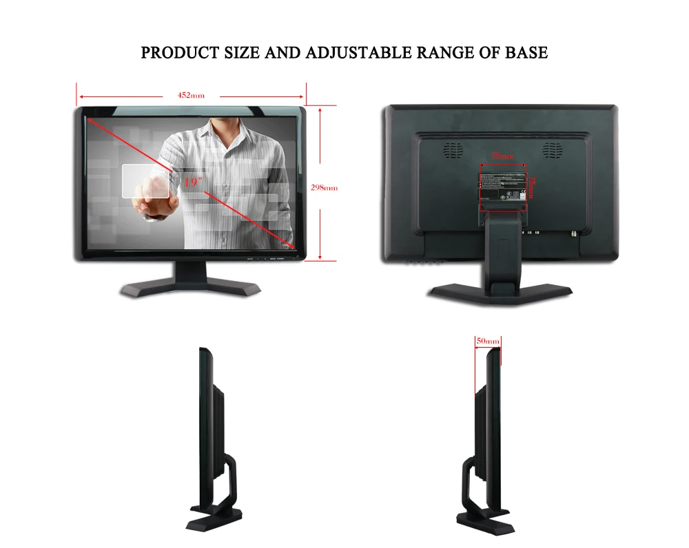 ZB190JC-V592/19 дюймов 1440x900 16:10 широкоформатный HDMI VGA сенсорный ЖК-дисплей монитор/заказ POS машина сенсорный ЖК-экран монитор