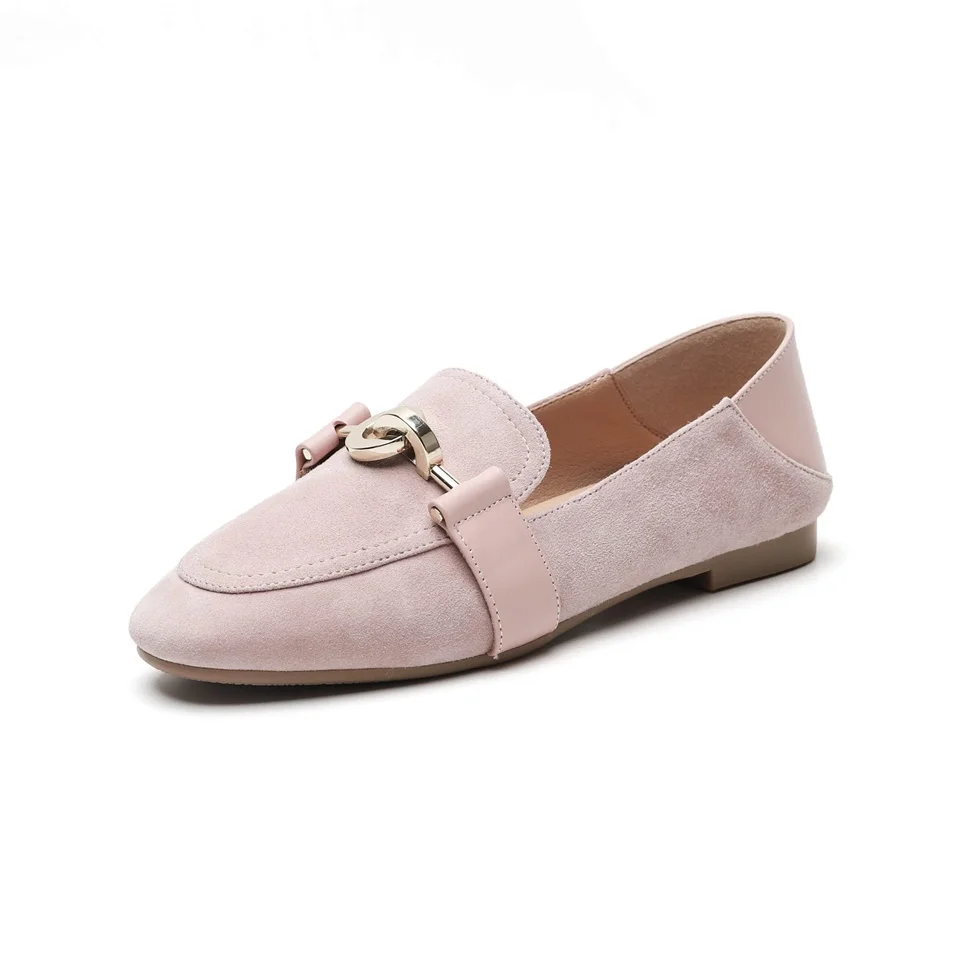 

Spring and summer women's shoes fashion design metal chain decoration comfortable lining handmade flat shoes slippers size 34-43