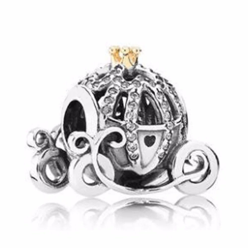

2018 New 100% Real 925 Sterling Silver Charms Diseny, Cinderella's Pumpkin Charms Fit Original Pandora Bracelet Diy Jewelry