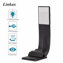 Перезаряжаемая Светодиодная лампа для чтения со сгибом, настраиваемая подсветка для чтения, заряжаемая плоская светодиодная usb-зарядка, ночник с регулируемой яркостью