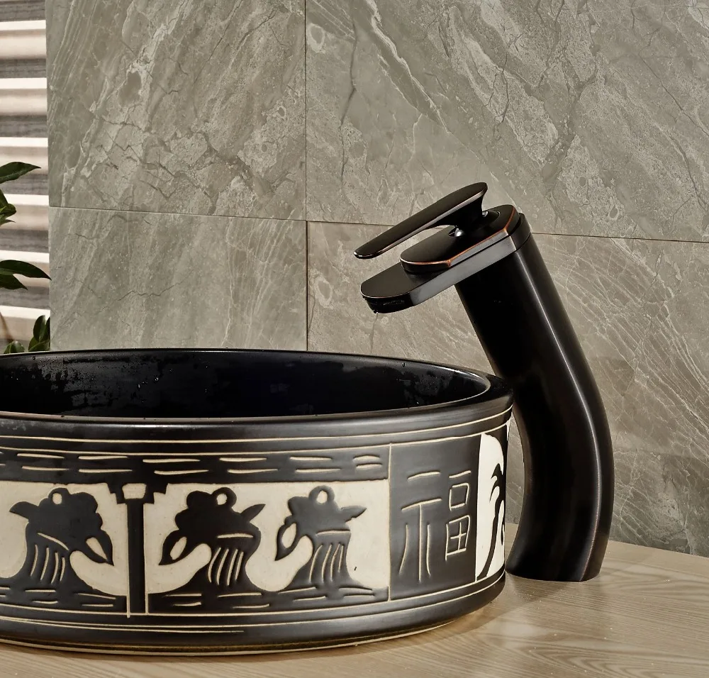 

Creative Design Oil Rubbed Bronze Basin Faucet Deck Mounted Swivel Spout Mixer