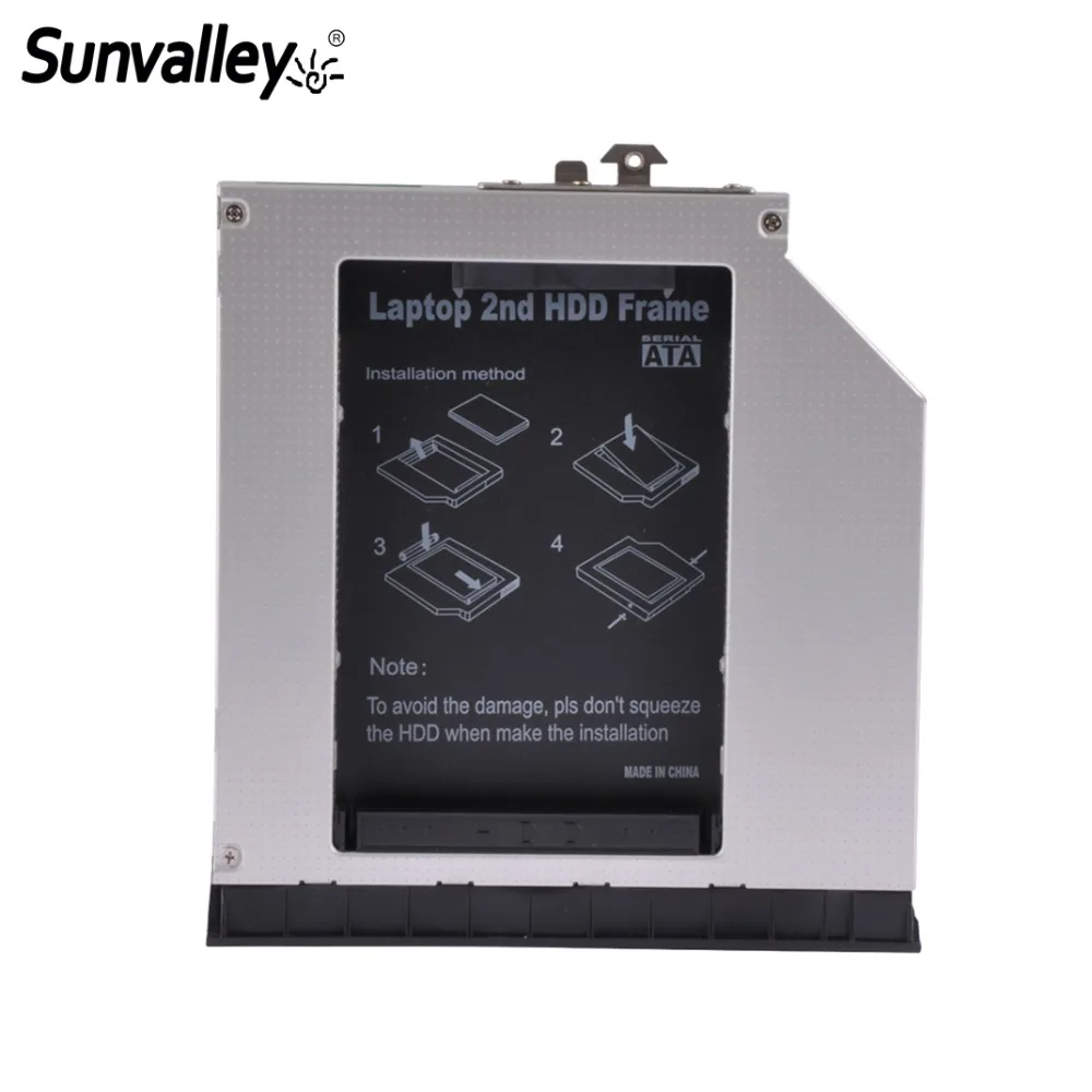Sunдолина SATA на DVD/2nd HDD Caddy 12 7 мм для SSD чехол Корпус жесткого диска Bay ноутбука HP8460|2nd
