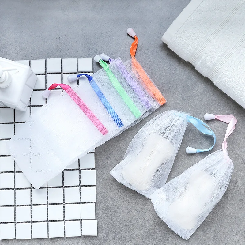

10PCS Soap Hanging Mesh Facial Body Cleansing Soap Foaming Net Bubble Helper Mesh Cleanser Bath Washing Bathroom Accessories