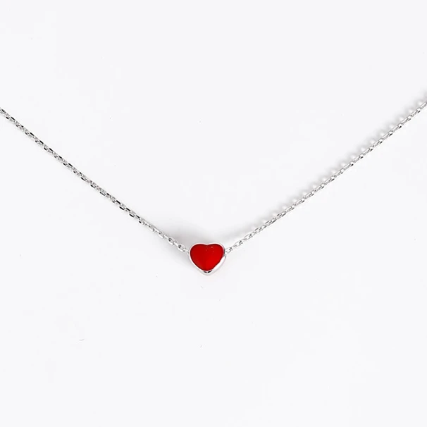 

2017 Sweety Lovely Red Heart Chokers Necklaces For Women Kolye Summer Fashion Jewelry Short Clavicle Necklace Bijoux Femme