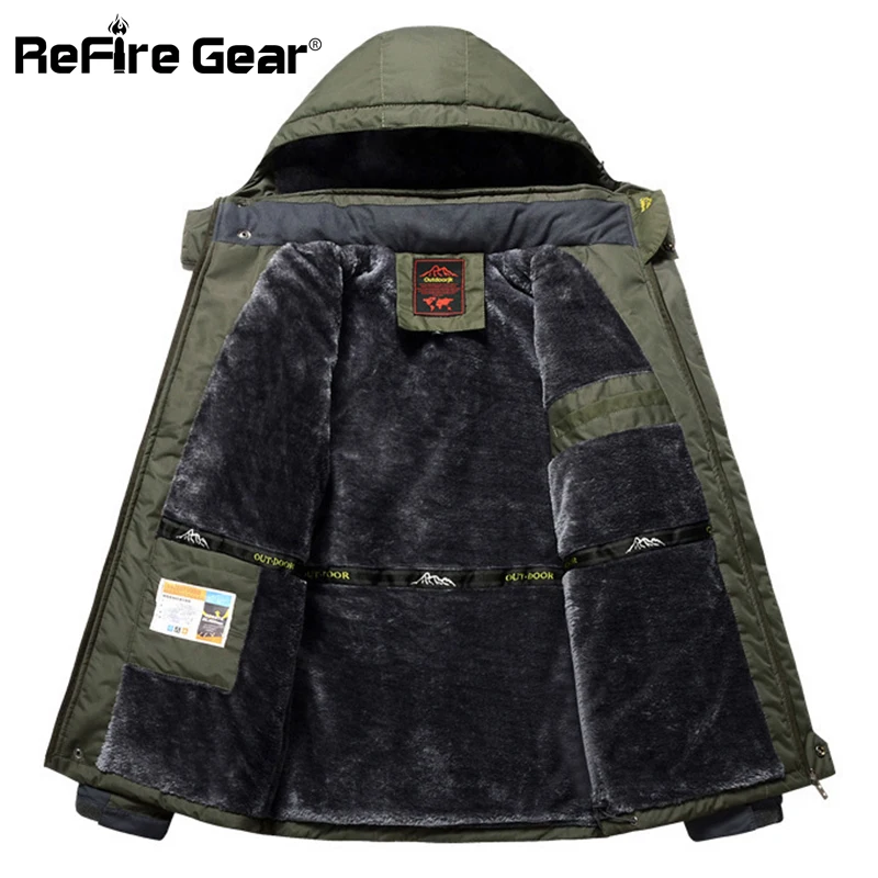 ReFire Gear теплая зимняя куртка Мужская ветрозащитная Водонепроницаемая парка