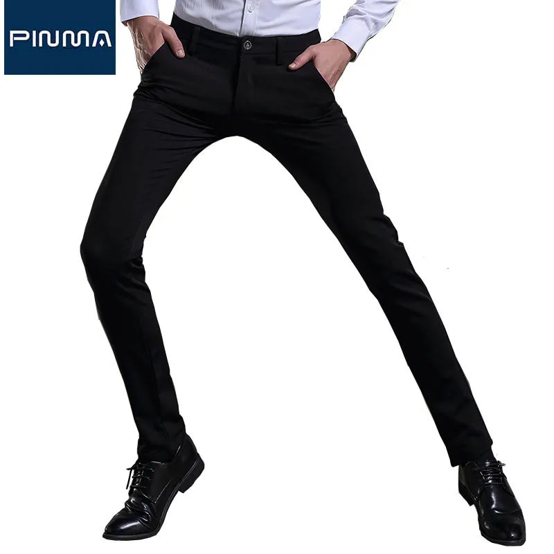 new men trouser workout pants stretch design brand full long dress pant male work business