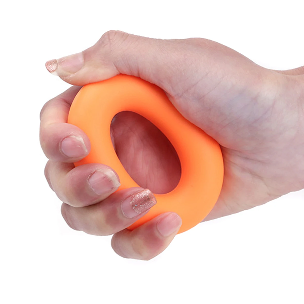 Mayitr 2Pcs/set Silicone Hand Grip Strengthener Finger Stretcher Hand Exercise Gym Fitness Grip Finger Trainer Ring