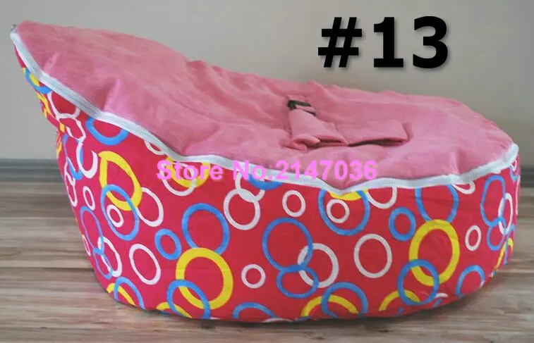 Best Circle pattern baby bean bag chair, Cotton fabric soft kids beanbag harness seat, no filler , free shipping