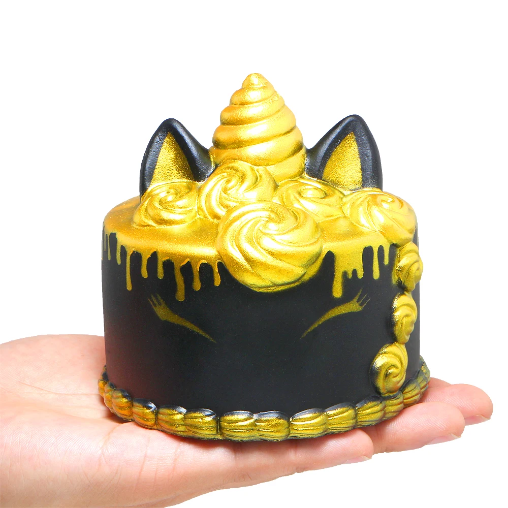 Jumbo Gold Unicorn Mousse Cake Squishy Cute Squishies Cream Scented Slow Rising Kids Toys Doll Stress 5