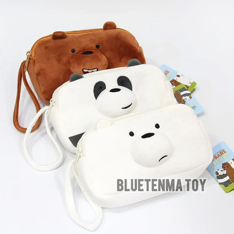 

WE BARE BEARS Plush Pencil Case Stationery Bag Cosmetic Pouch Soft Stuffed Animal Toys Dolls 5pcs/lot