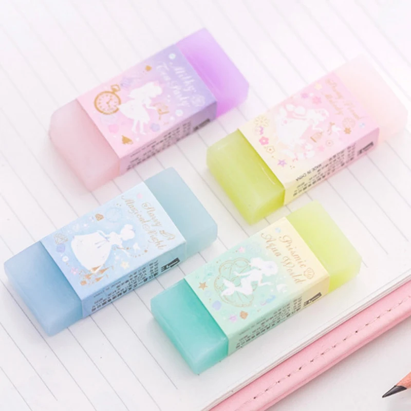 

Unicorn Double Color Eraser Rubber Eraser Primary Student Prizes Gift Stationery School Supplies Translucent Jelly Color