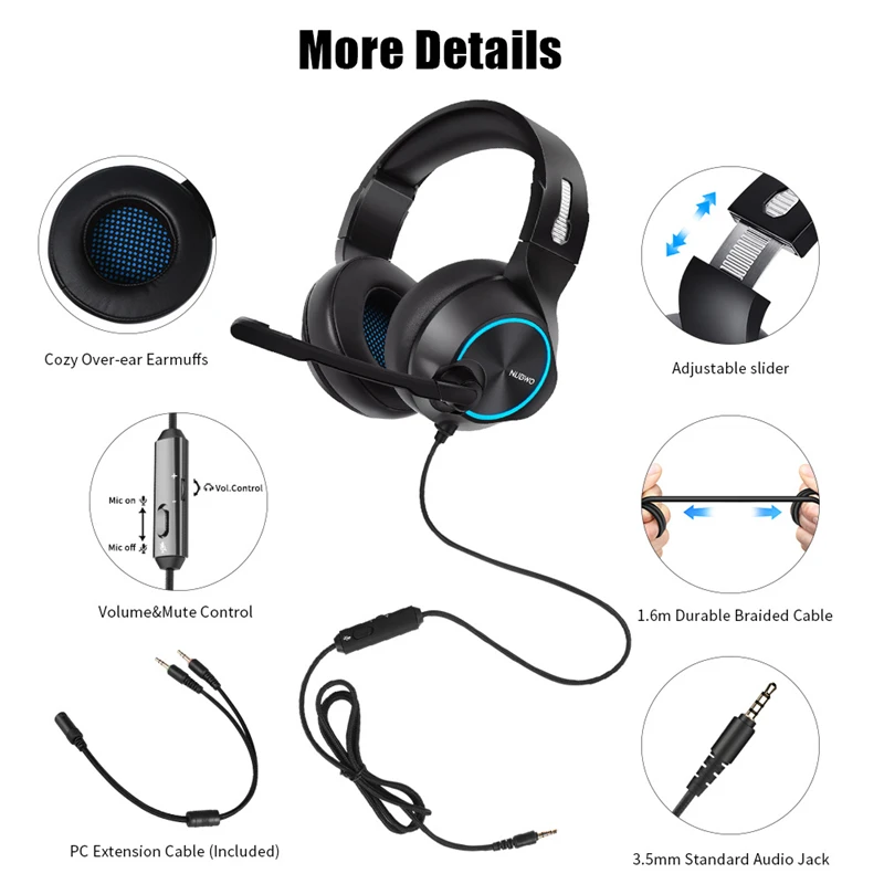 NUBWO N11 PC Gamer игровая гарнитура Casque 7,1 канальный звук проводные USB наушники с микрофоном Регулятор громкости светодиодный Компьютерная гарнитура