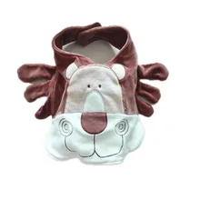 Велюровый детский нагрудник с рисунком льва, 25*34 см, хлопок