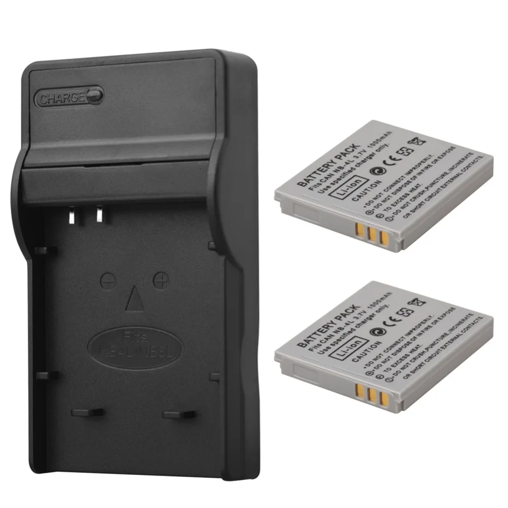 2x 1000mAh NB 4L NB4L NB 4L Battery Pack + USB Charger for Canon IXUS