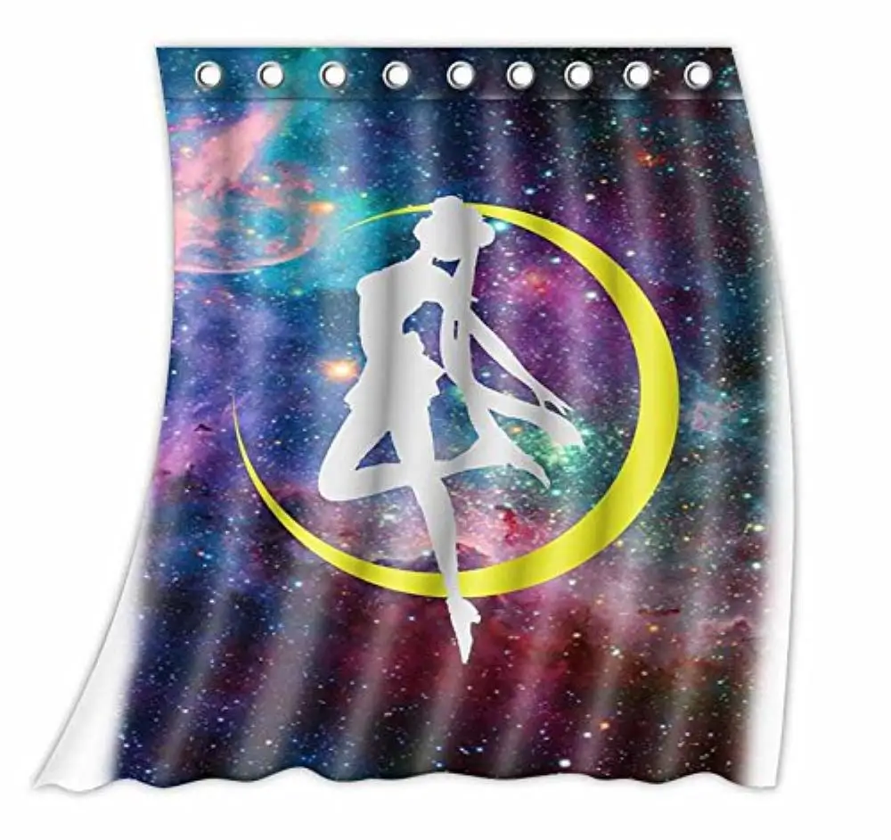 

Custom Sailor Moon Anime Nebula Pattern Curtain Polyester Fabric Window Curtain Size 52wx63h (One Piece)