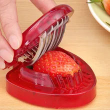 1x красный творческий клубника Slicer пластик фрукты вырезка инструменты салат резак ягодный для фруктов резак для украшения торта F2038