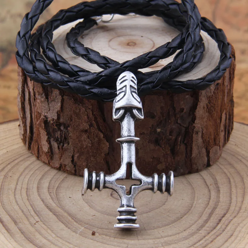 Hot New Style Viking Jewelry Wolf cross Necklaces &Pendants Triquetra Silver Color Metal Chain Gift For Women And Men