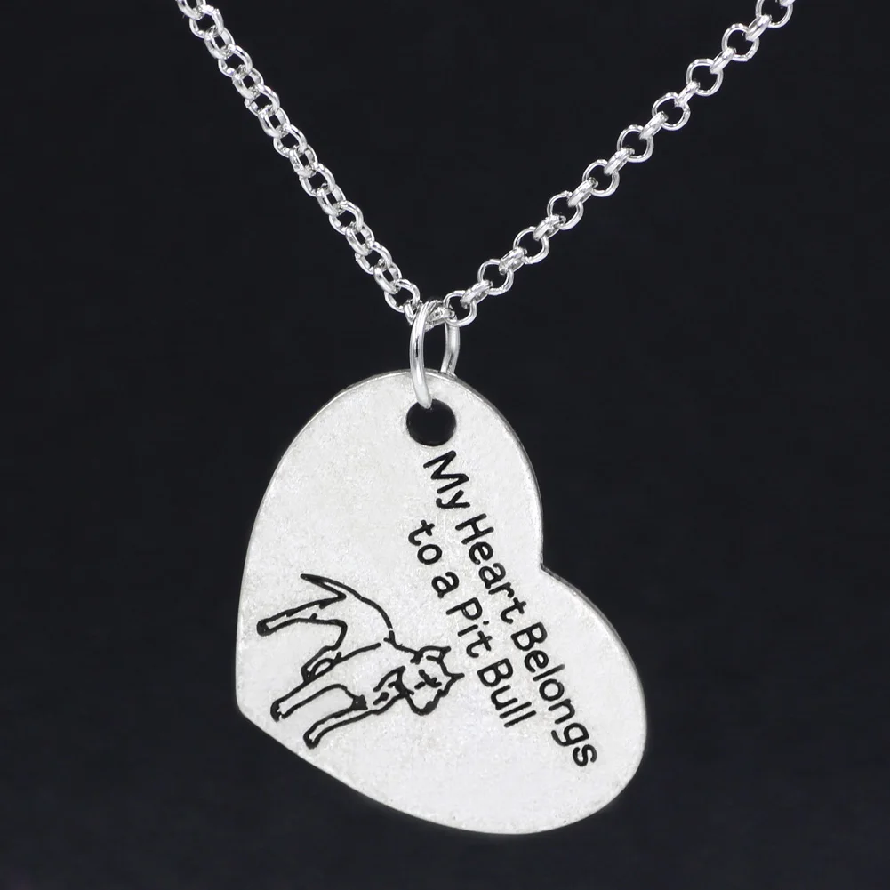 

PitBull Necklace Pendant Pit Bull Heart Pendant Dog Memorial Pet Necklaces & Pendants Women Animal Charms Christmas Gift