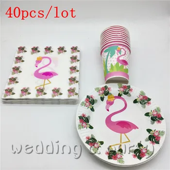

40pcs\lot Baby Shower Flamingo Animal Happy Decoration Boy Girl Paper Plates Party Cups Kids Favors Napkins Tablecloth Supplies