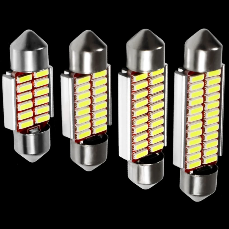 4 шт Высокое качество 31 мм 36 мм/39 мм/41 мм C5W C10W 4014 светодиодный CANBUS автомобиль гирлянда огней авто Интерьер Купол Лампа для чтения белый 12V