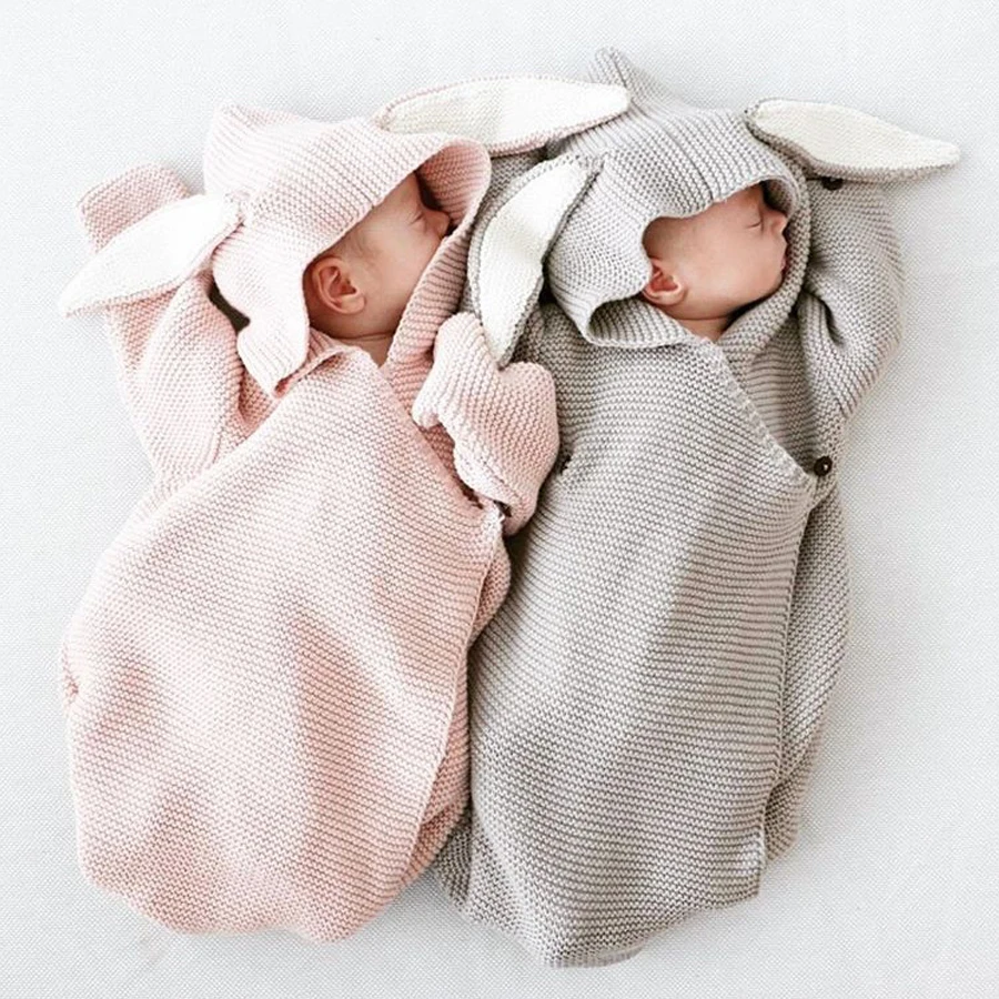 

Kid Sleeping Bag Rabbit Baby Stroller Sleeping Bag Spring Autumn Newborn Infant Knitted Swaddle Wrap Nest Envelopes For Toddler
