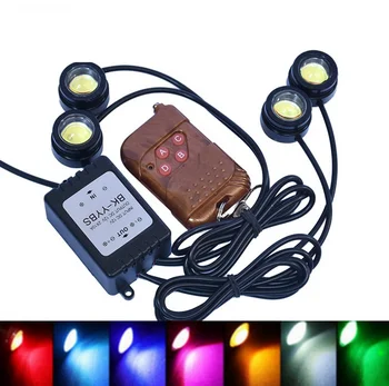 

by DHL/Fedex 100sets Car Strobe Flash Eagle Eye Running Light with Remote Control Reverse Backup Stop Daytime DRL 12V
